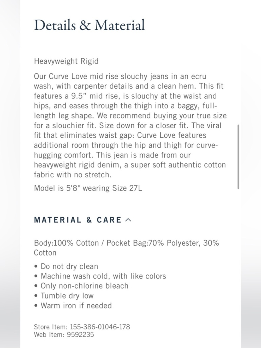 Abercrombie Curve Love Slouchy Jean - Picture 8 of 9